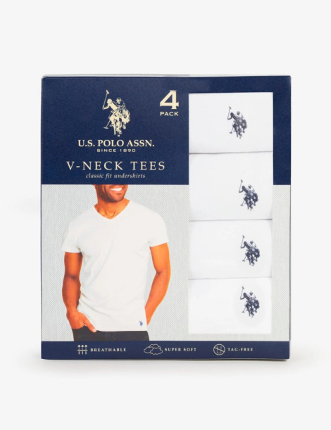 Набор мужских футболок U.S. Polo Assn 4 шт 1159855094 (Белый M)