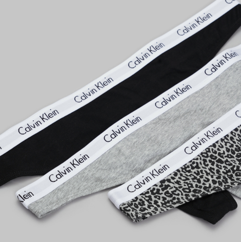 Набор трусиков тонг Calvin Klein 3шт 1159836928 (Черный/Серый XL)