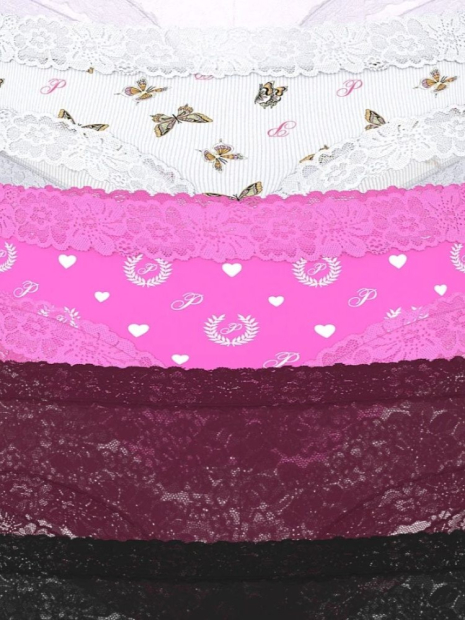 Набір трусиків Victoria's Secret Pink чики з мереживом 1159844012 (Різні кольори M)