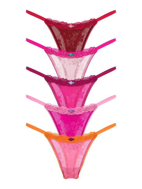 Кружевные женские трусики тонг Victoria's Secret 1159845642 (Разные цвета M)