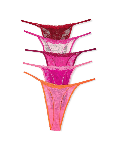 Кружевные женские трусики тонг Victoria's Secret 1159845642 (Разные цвета M)