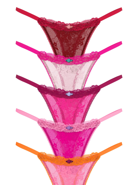 Кружевные женские трусики тонг Victoria's Secret 1159845642 (Разные цвета M)