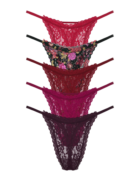 Кружевные женские трусики тонг Victoria's Secret 1159846618 (Разные цвета XL)