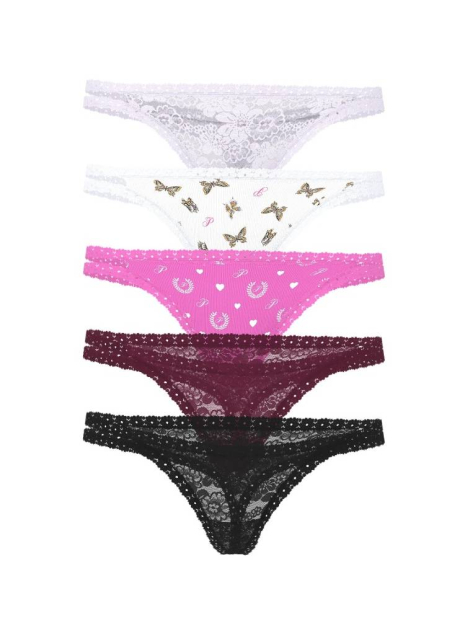 Набір трусиків Victoria's Secret Pink тонг 1159845040 (Різні кольори XXL)