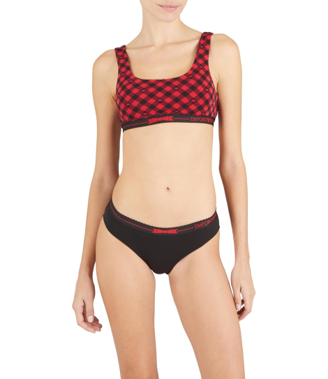 Женские трусики брифы Emporio Armani набор 1159845782 (Черный/Красный M)