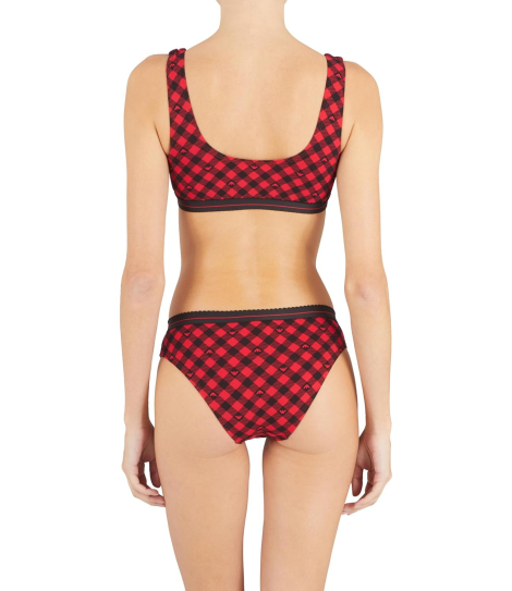 Женские трусики брифы Emporio Armani набор 1159845782 (Черный/Красный M)