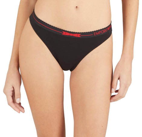 Жіночі трусики бразилії Emporio Armani набір 1159845785 (Чорний/Червоний L)