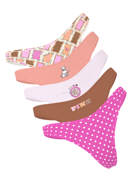 Набір трусиків тонг Victoria's Secret Pink 1159846778 (Різні кольори L)