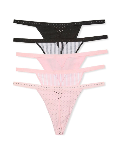 Набір з 5 трусиків Victoria's Secret стрінги 1159847799 (Різні кольори L)