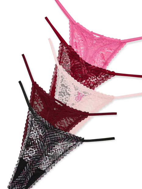 Кружевные женские трусики тонг Victoria's Secret 1159848979 (Разные цвета S)