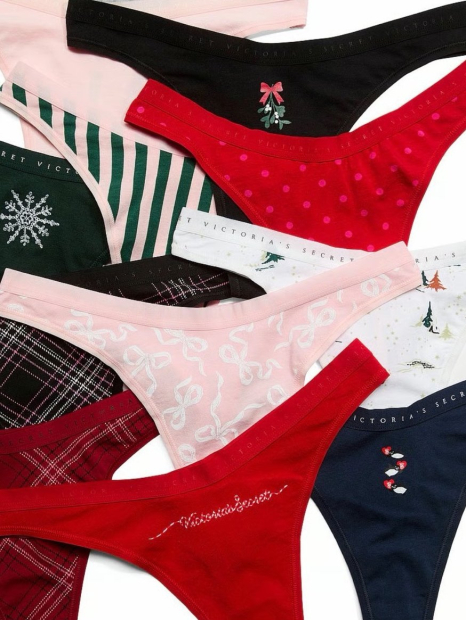 Праздничный адвент-календарь Victoria's Secret с трусиками тонг 12 шт 1159857054 (Разные цвета XXL)