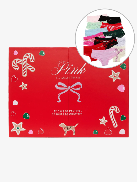 Праздничный адвент-календарь Victoria's Secret Pink с трусиками чики 1159861745 (Разные цвета XXL)