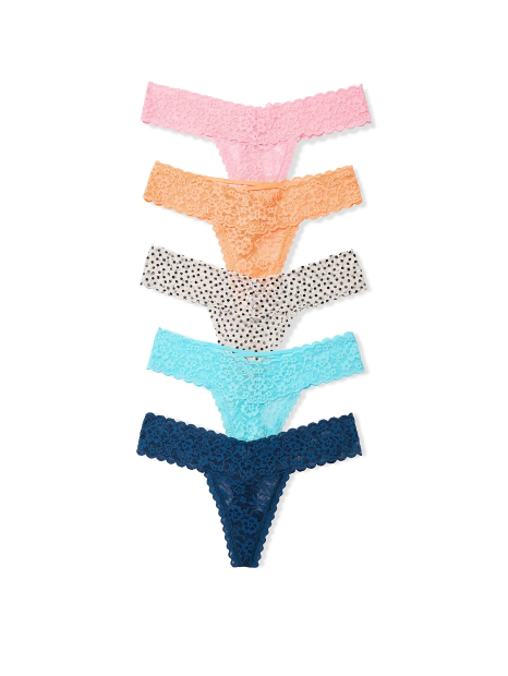 Кружевные трусики тонг Victoria's Secret набор 1159861998 (Разные цвета S)