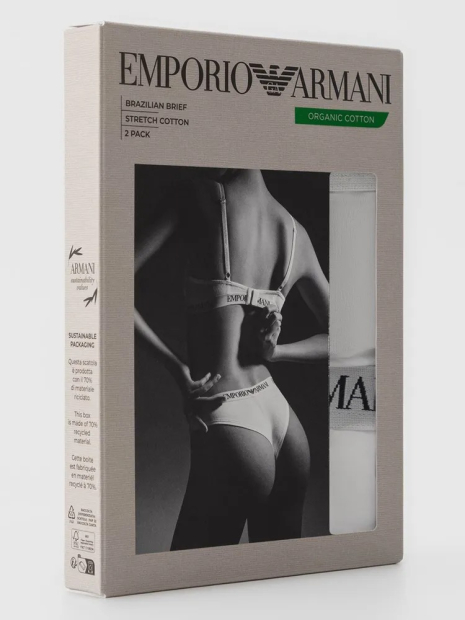 Набор трусиков Emporio Armani бразильяны 2 шт 1159862226 (Белый L)