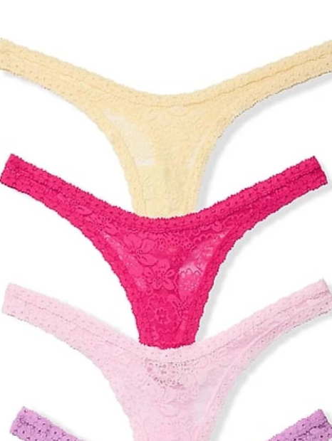 Набор трусиков Victoria's Secret Pink тонг 1159862392 (Разные цвета S)