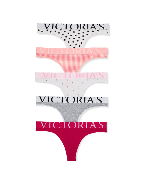 Женские трусики тонг Victoria's Secret набор 5 шт 1159862432 (Разные цвета XS)