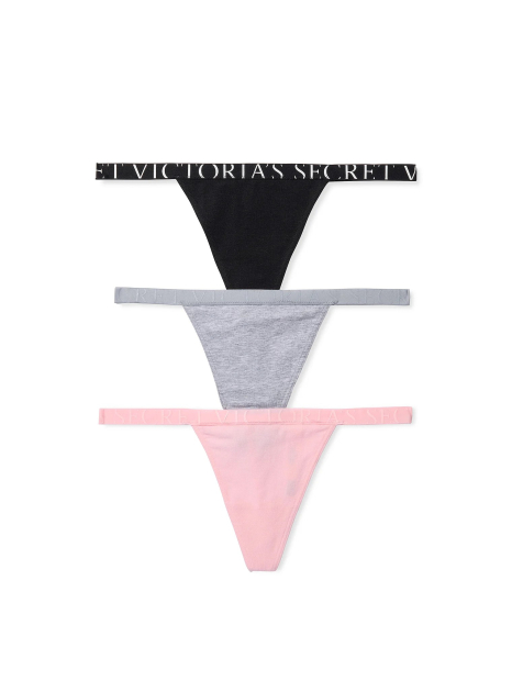 Набор трусиков стрингов Victoria's Secret 3 шт 1159863000 (Разные цвета L)