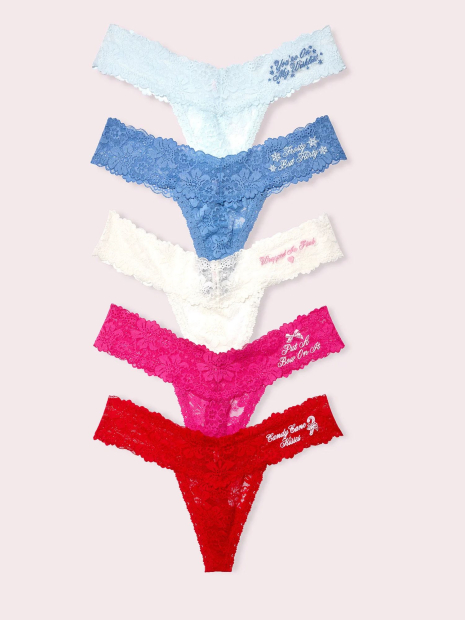 Набор трусиков Victoria's Secret Pink тонг 1161380568 (Разные цвета XS)