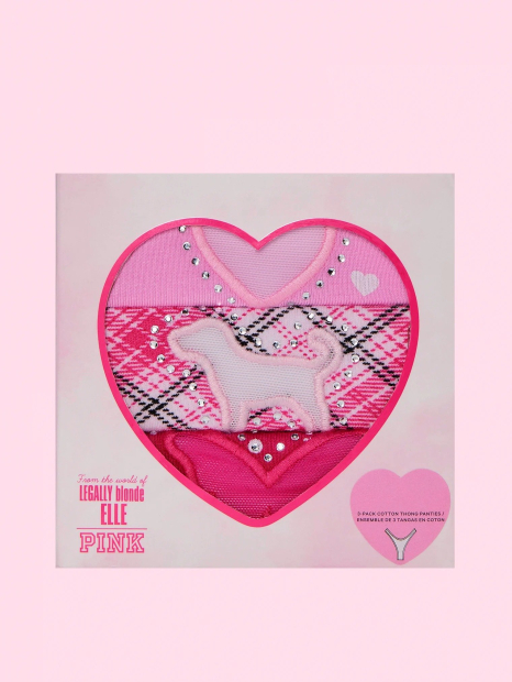 Набор трусиков тонг Victoria's Secret Pink 3 шт 1162071757 (Розовый XXL)
