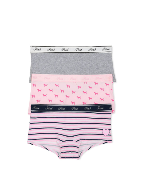 Набор трусиков шортиков Victoria's Secret Pink 3 шт 1162832127 (Разные цвета L)