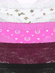 Набір трусиків Victoria's Secret Pink чики з мереживом 1159844012 (Різні кольори M)