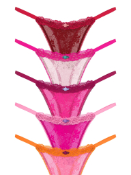 Кружевные женские трусики тонг Victoria's Secret 1159845642 (Разные цвета M)