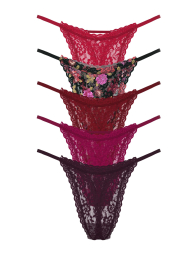 Кружевные женские трусики тонг Victoria's Secret 1159844024 (Разные цвета S)
