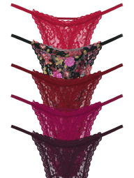 Кружевные женские трусики тонг Victoria's Secret 1159846618 (Разные цвета XL)