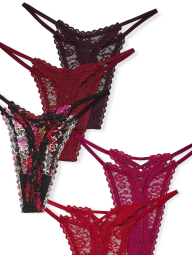 Кружевные женские трусики тонг Victoria's Secret 1159846618 (Разные цвета XL)