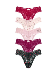 Набір мереживних трусиків Victoria's Secret тонг 1159845032 (Різні кольори XXL)