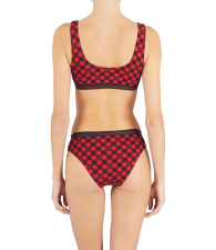 Женские трусики брифы Emporio Armani набор 1159845782 (Черный/Красный M)