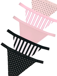 Набір з 5 трусиків Victoria's Secret стрінги 1159847799 (Різні кольори L)