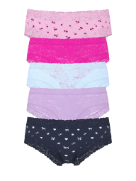 Набор трусиков Victoria's Secret Pink чики с кружевом 1159853723 (Разные цвета M)