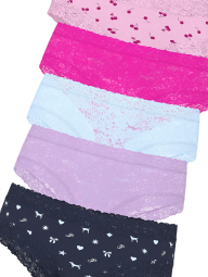 Набор трусиков Victoria's Secret Pink чики с кружевом 1159853723 (Разные цвета M)