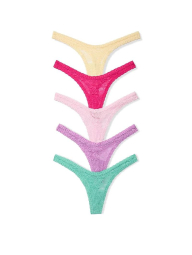 Набор трусиков Victoria's Secret Pink тонг 1159862392 (Разные цвета S)