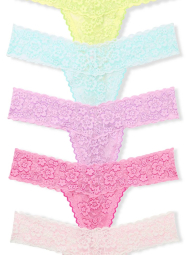 Набор кружевных трусиков тонг Victoria's Secret 5 шт 1159862989 (Разные цвета XS)
