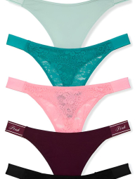 Набор трусиков тонг Victoria's Secret PINK 5 шт 1161690344 (Разные цвета XL)