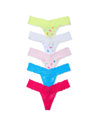 Набор трусиков тонг Victoria's Secret PINK 5 шт 1161749438 (Разные цвета XS)