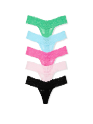 Набор трусиков тонг Victoria's Secret PINK 5 шт 1161750574 (Разные цвета XS)
