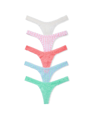 Набір мереживних трусиків тонг Victoria's Secret 5 шт 1161700803 (Різні кольори S)