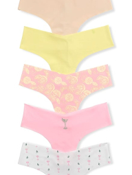 Набор бесшовных трусиков тонг Victoria's Secret 5 шт 1161726071 (Разные цвета S)