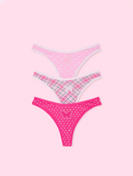 Набор трусиков тонг Victoria's Secret Pink 3 шт 1162074918 (Розовый XS)