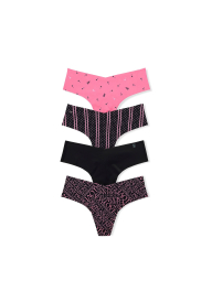 Набор бесшовных трусиков Victoria's Secret тонг 4 шт 1162508490 (Разные цвета XL)
