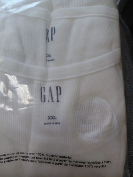 Набір чоловічих майок у рубчик GAP 2 шт 1159861340 (Білий XXL)