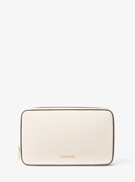 Кожаный несессер Michael Kors косметичка с логотипом 1159847922 (Молочный One size)