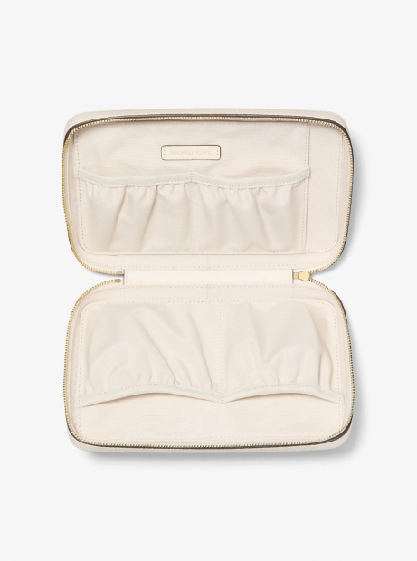 Кожаный несессер Michael Kors косметичка с логотипом 1159847922 (Молочный One size)