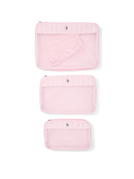 Набор из 3 дорожных несессеров-органайзеров и мешочка Victoria's Secret 1159856022 (Розовый One size)
