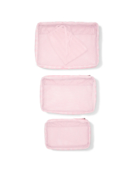 Набор из 3 дорожных несессеров-органайзеров и мешочка Victoria's Secret 1159856022 (Розовый One size)