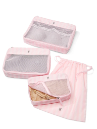 Набор из 3 дорожных несессеров-органайзеров и мешочка Victoria's Secret 1159856022 (Розовый One size)