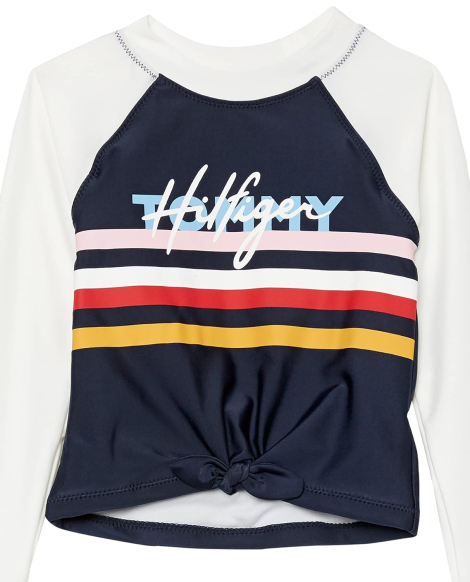 Купальник для дівчаток із захистом від сонця UPF 50+ від Tommy Hilfiger купальний лонгслів та плавки 1159838914 (Синій 5)